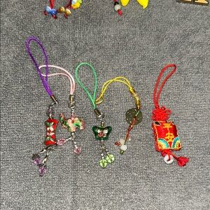 Red and Purple Jewelry Accessories Set with Charms